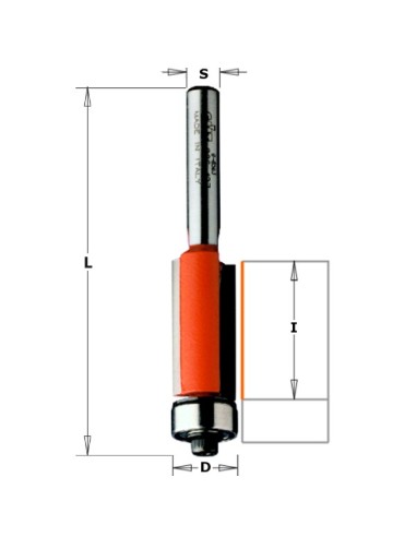 Fresa para recortar con 3 cortes  de 25,4 x 12,7  y  8 mango